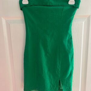 Hello Molly Linen Green Dress